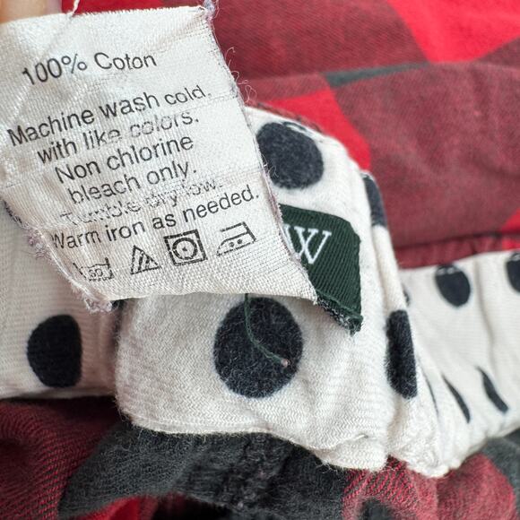 J Crew Pajama Pants Womens Medium Cotton Flannel Red Black Buffalo Plaid - Picture 5 of 7